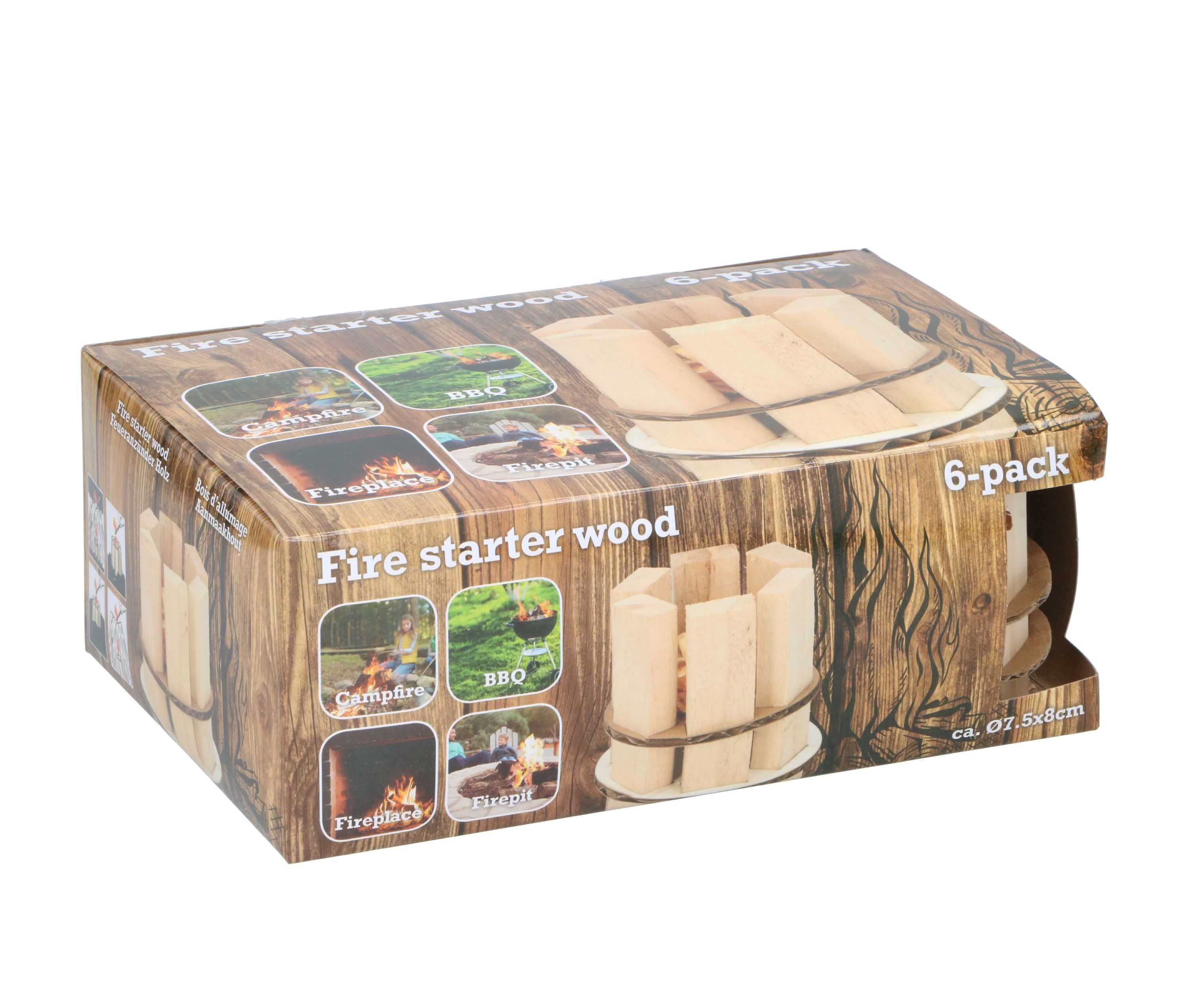 Anzündhilfe aus Holz 6er Set