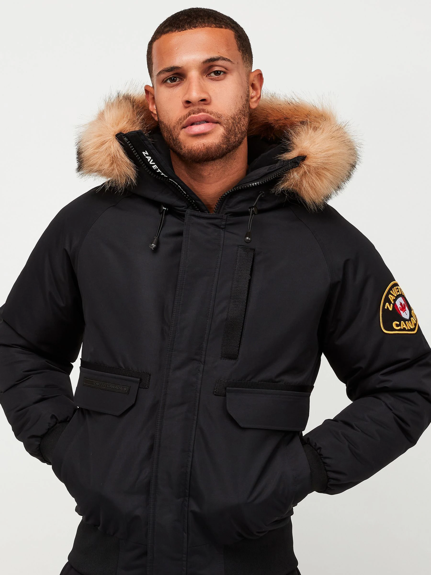 Jet black - Zavetti Canada Abelli voor heren 2.0 Bomberjack met capuchon