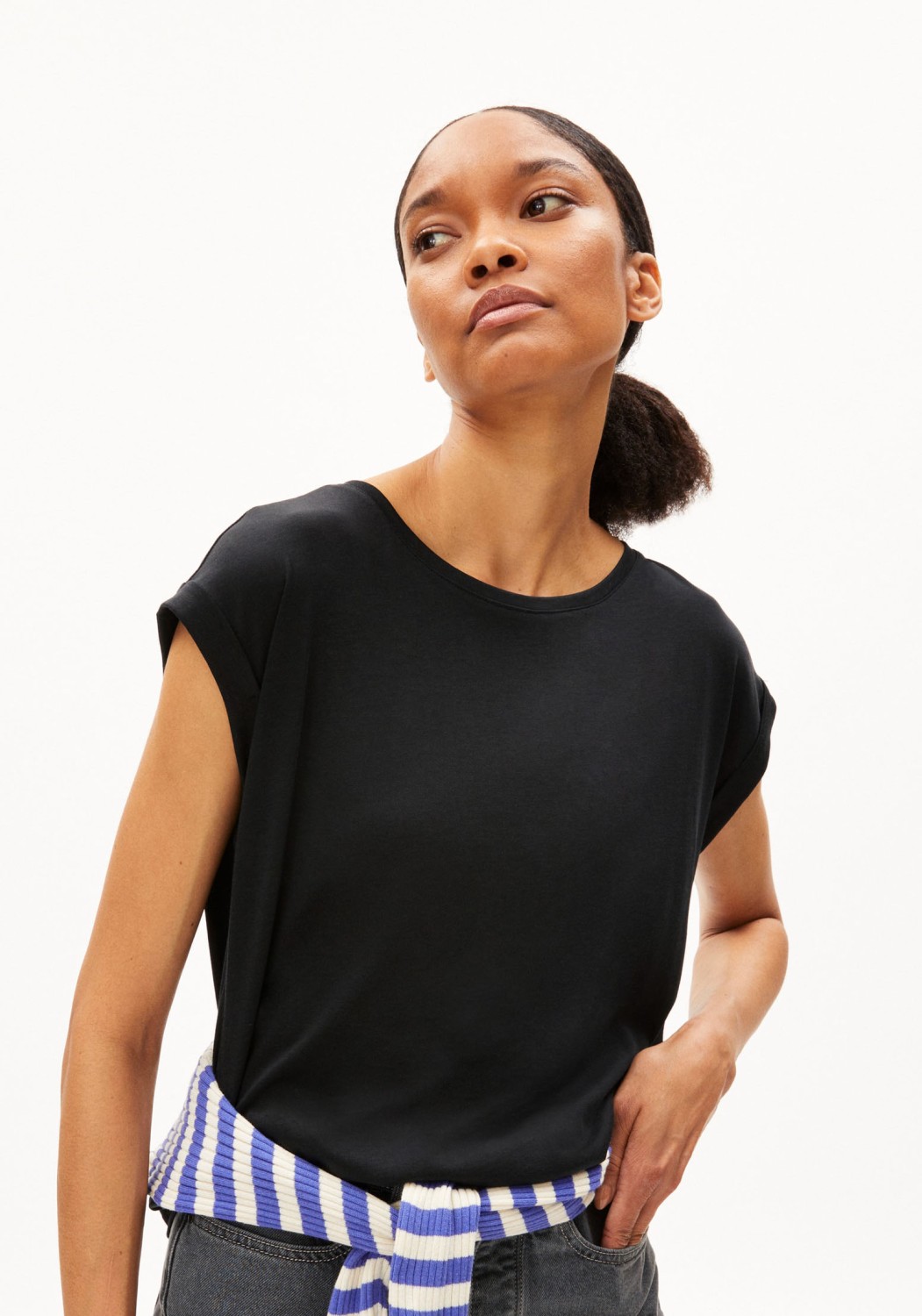 Armedangels Tencel-T-Shirt Jilaana Black
