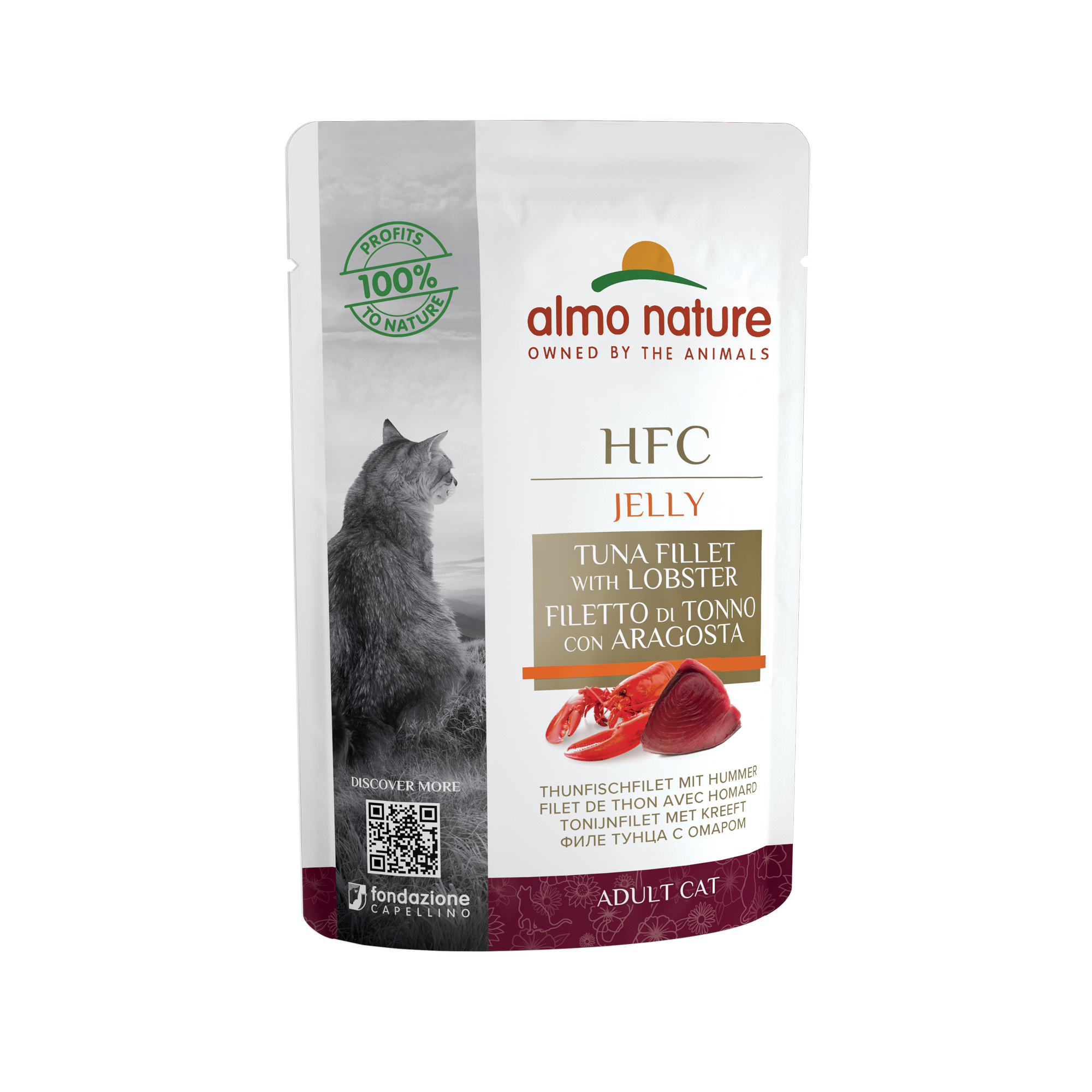 Almo Nature HFC Jelly Kattenvoer - Maaltijdzakje - Tonijnfilet met Kreeft