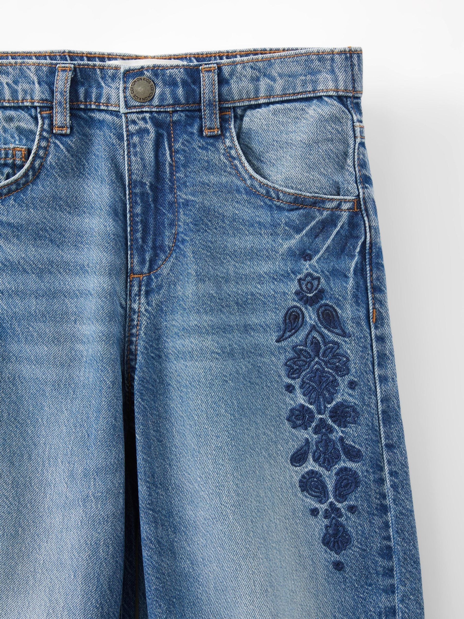 Blauw - Cotton On Unisex Barrel Leg Denim Jeans