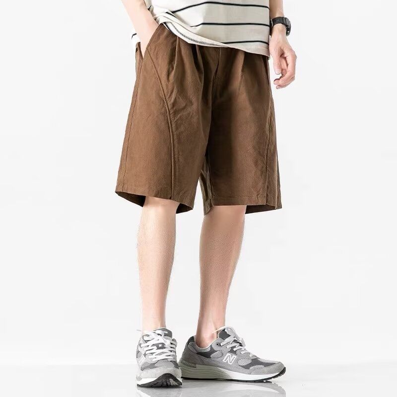 deersweeti - Mid Rise Plain Panel Shorts