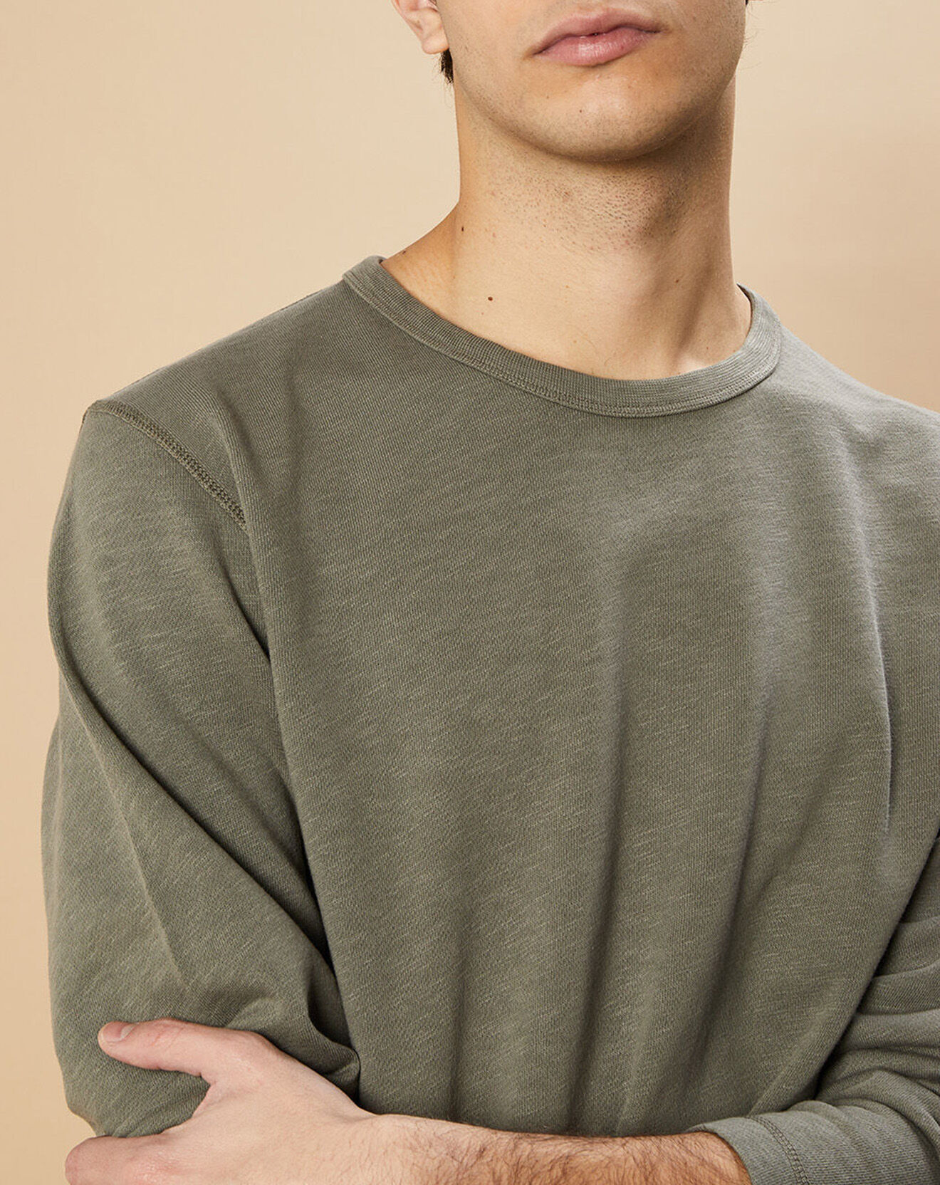 Hartford Sweat Light Crew olive