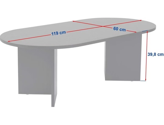 CONCEPT1 - Table basse Zibeline blanc 119 x 60 x h40cm