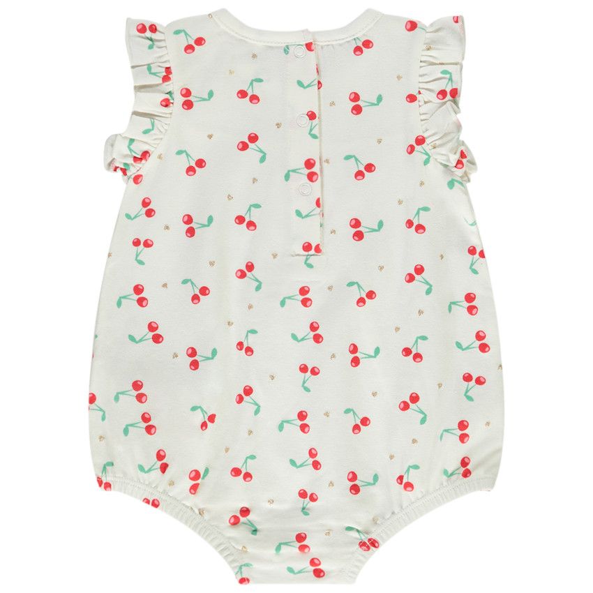 Lot de 2 combinaisons courtes en jersey pour bébé fille - Ecru