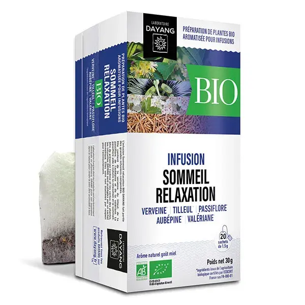 Infusão orgânica Dayang para sono e relaxamento, 20 sachês