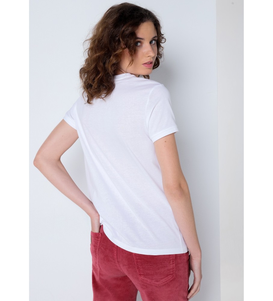 Camiseta Lois de manga curta com estampa branca