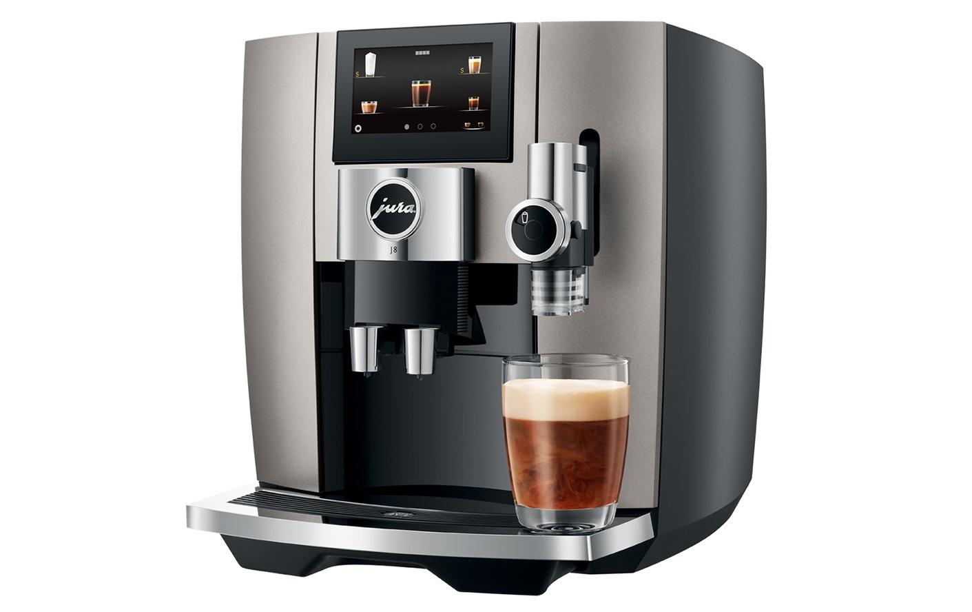 Kaffeevollautomat J8 Midnight Silver SA<br>Vollautomat für eine grosse Auswahl an Kaffee- und Milchspezialitäten