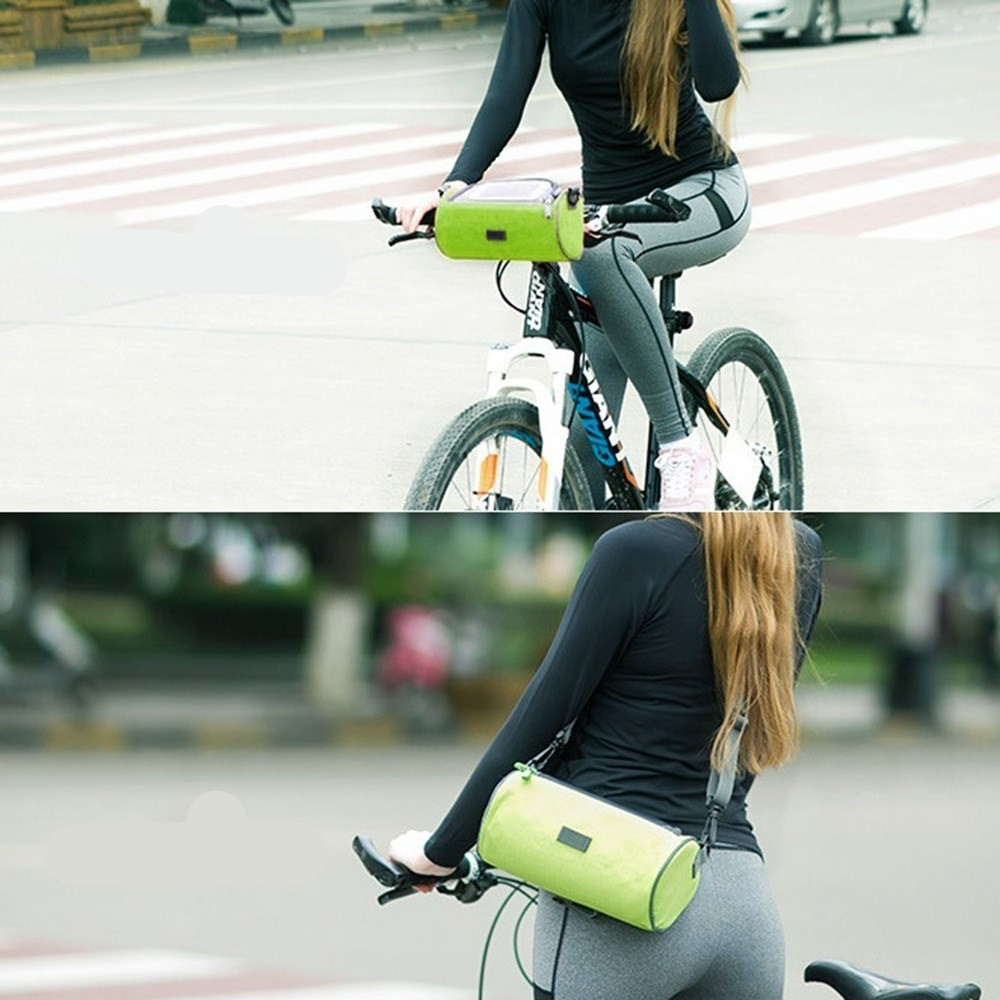 (3L) 2in1 22x12cm Spritzwasserfeste Fahrrad Velo Bikepacking Smartphone Gravel Bike Lenkstangen Tasche   Umhängetasche - Blau