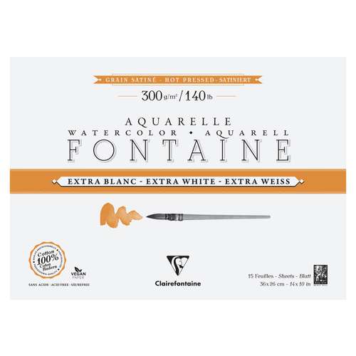 Clairefontaine Aquarellpapier FONTAINE Extra White satiniert
