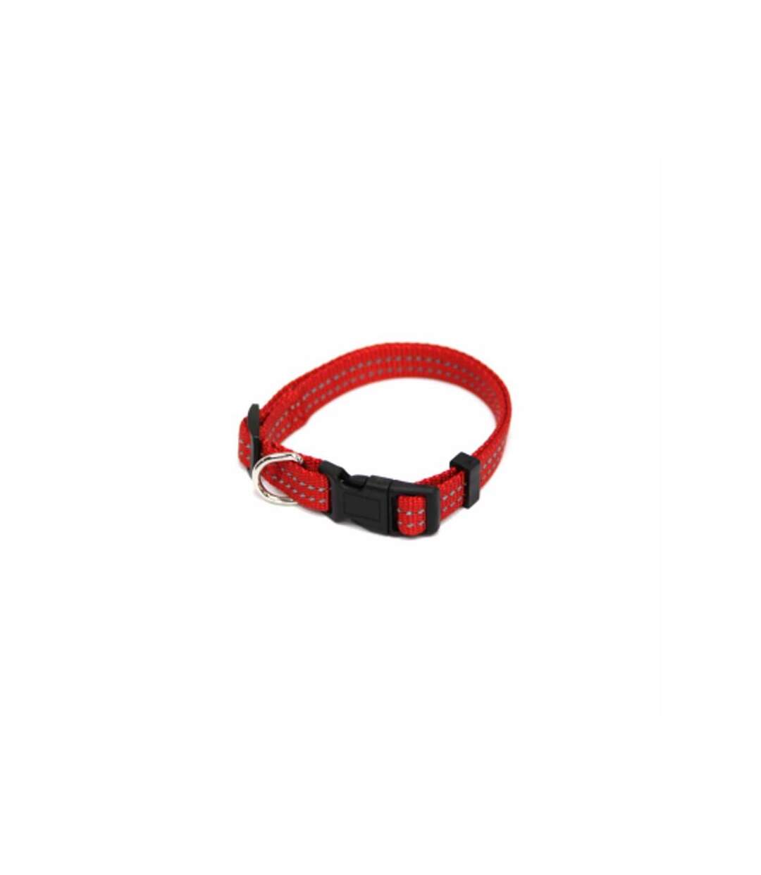 Paris Prix - Collier Réglable coutures Réfléchissantes 45cm Rouge