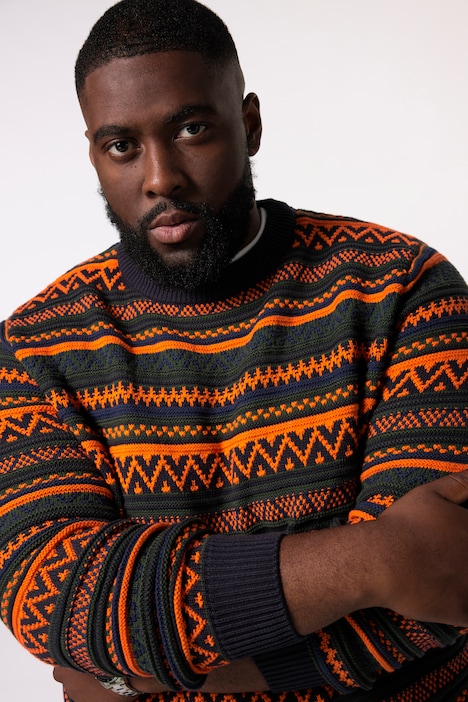 STHUGE Pullover, Strick-Muster, Rundhals, bis 8 XL
