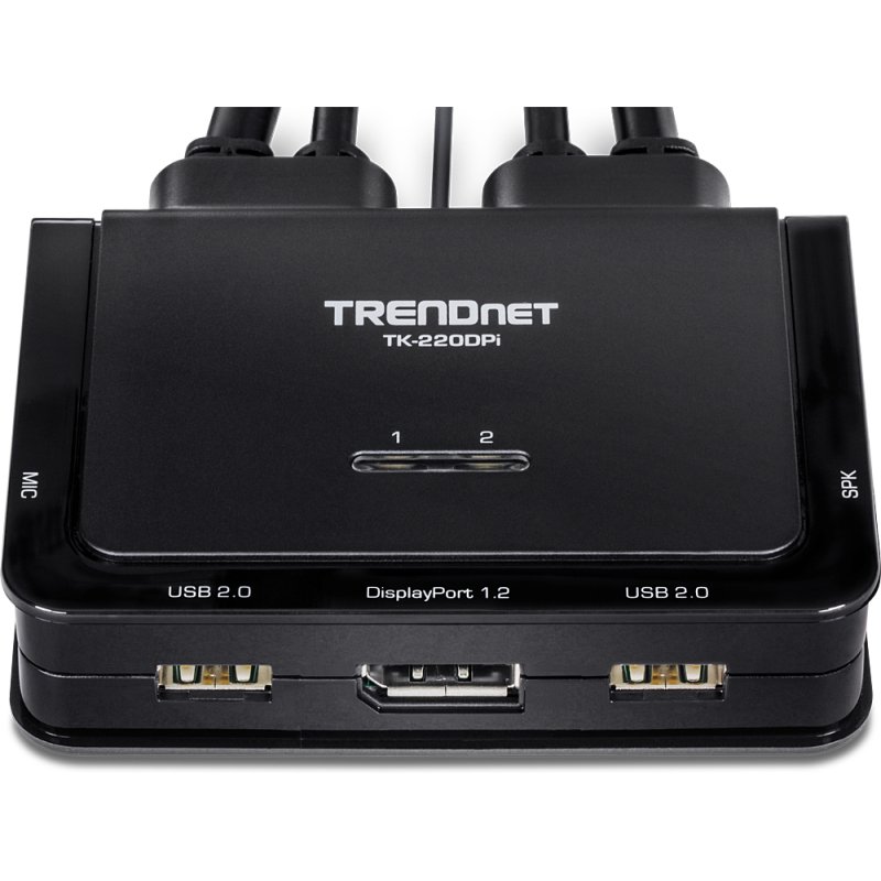Trendnet TK-220DPI commutateur écran, clavier et souris Noir