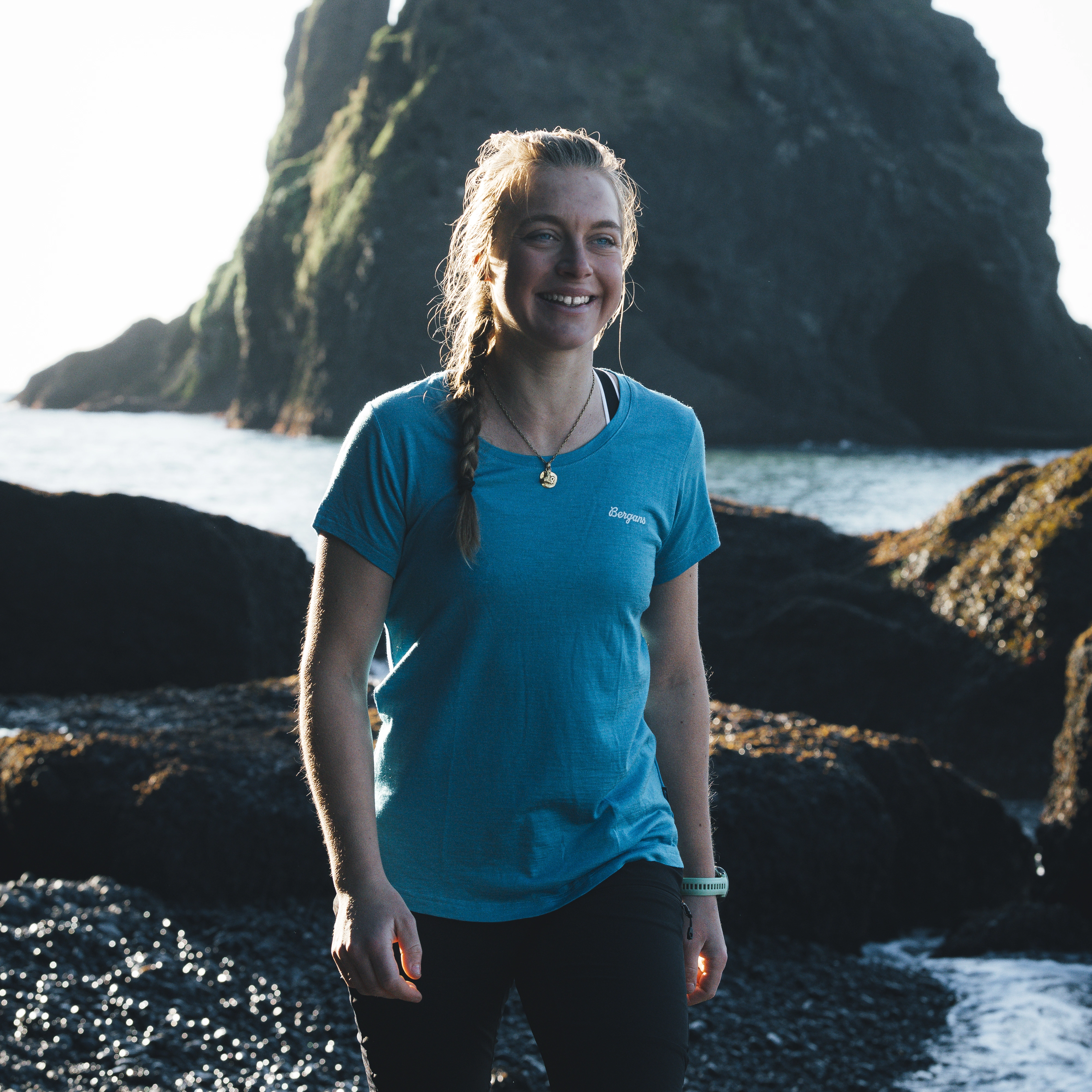 Rabot Emblem Wool Tee Women Aqua Lagoon