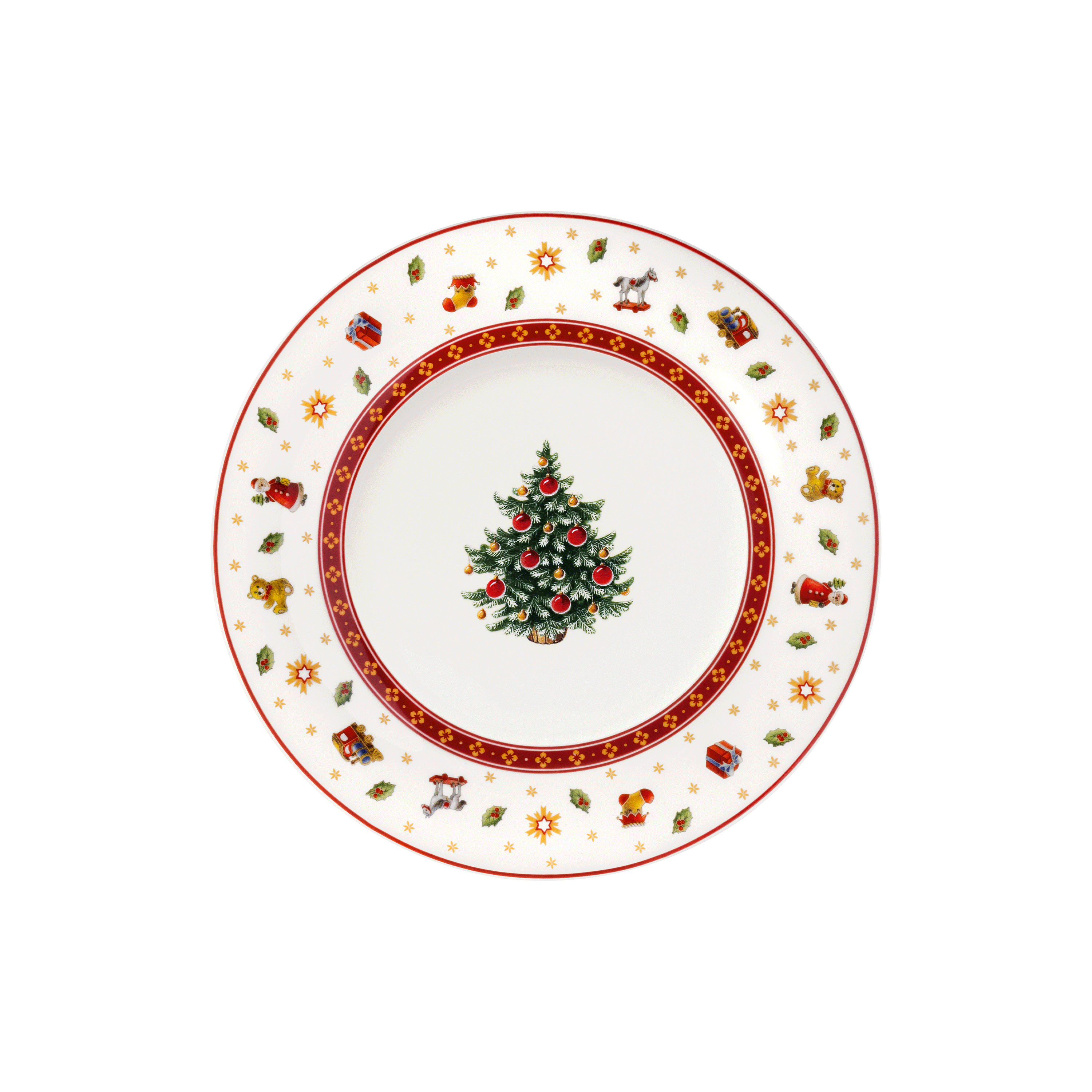 Toy's Delight Appetizer and dessert plate Red, 8.5'', Premium Porcelain