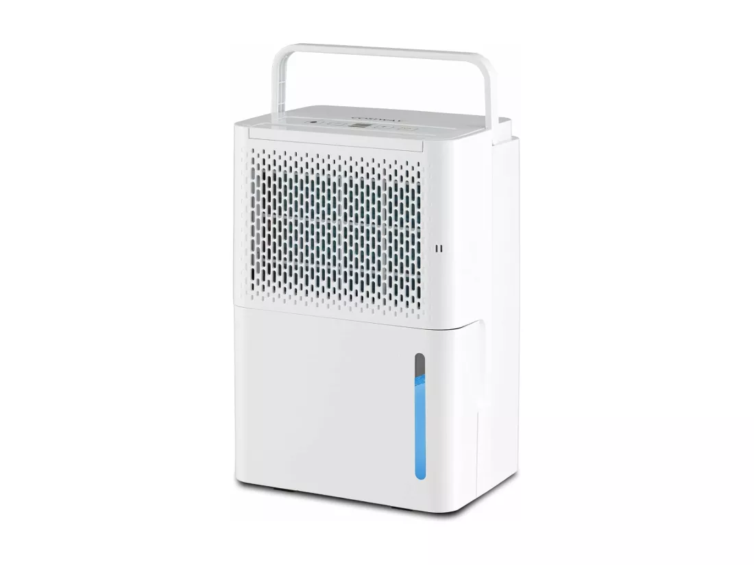 Déshumidificateur Portable 12L/Jour avec Réservoir d'Eau 2,1L pour Pièces jusqu'à 10-15 m², Modes Continu/Séchage/Auto Minuterie 24H 2 Façons de Drainage, pour Maison et Bureau