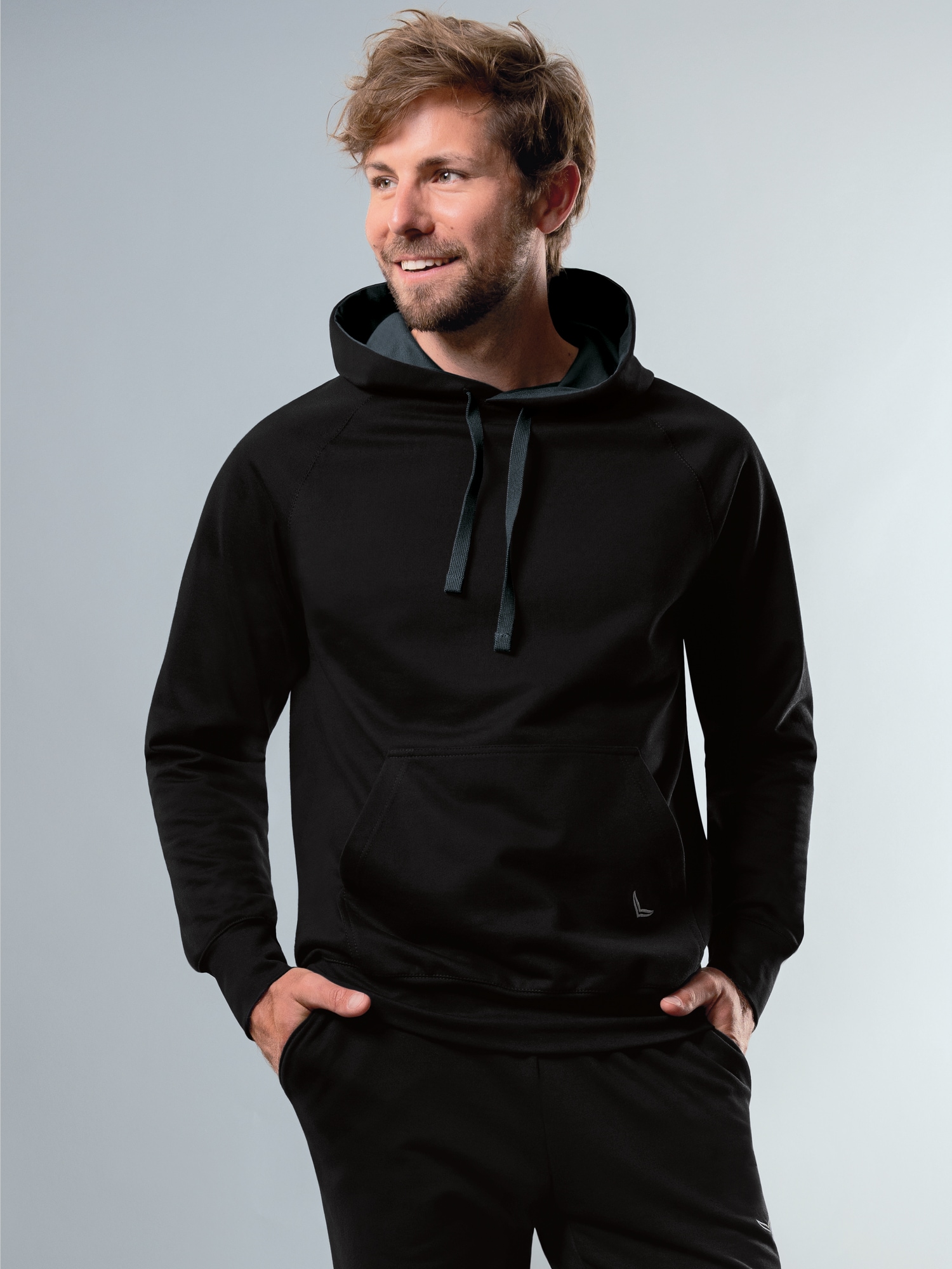 Kapuzensweatshirt aus Biobaumwolle Schwarz