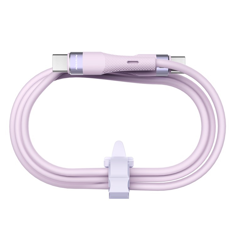 (1.2m) 60W USB C auf USB C Silikon Ladekabel Fast Charge Datenkabel - Lila