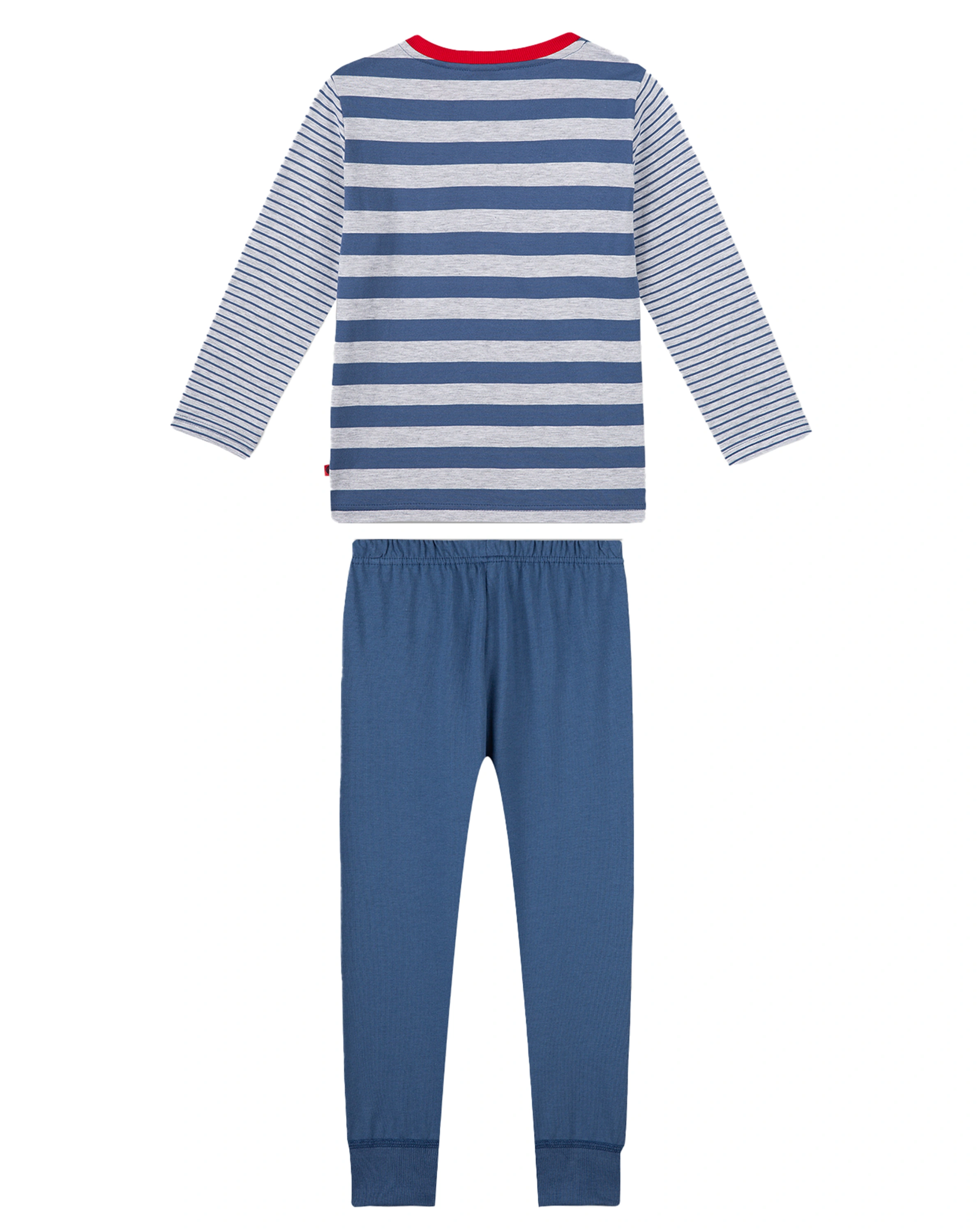 Schlafanzug lang HAPPY STRIPES in ink blue