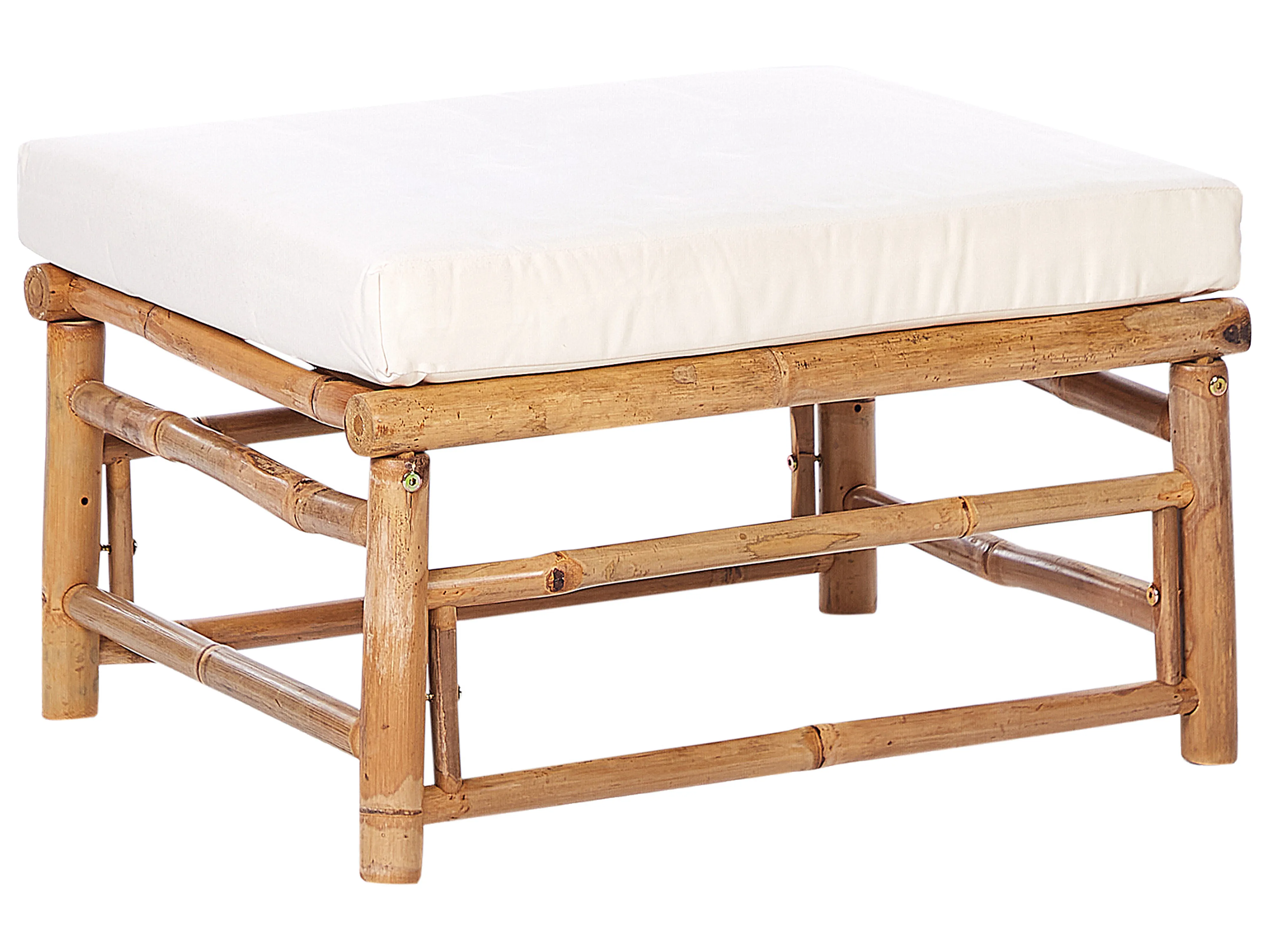 Tuin ottomaan CERRETO Bamboehout Gebroken wit