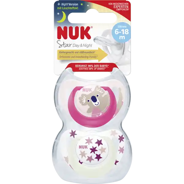 Star Day & Night Silikon-Schnuller 6-18 Monate