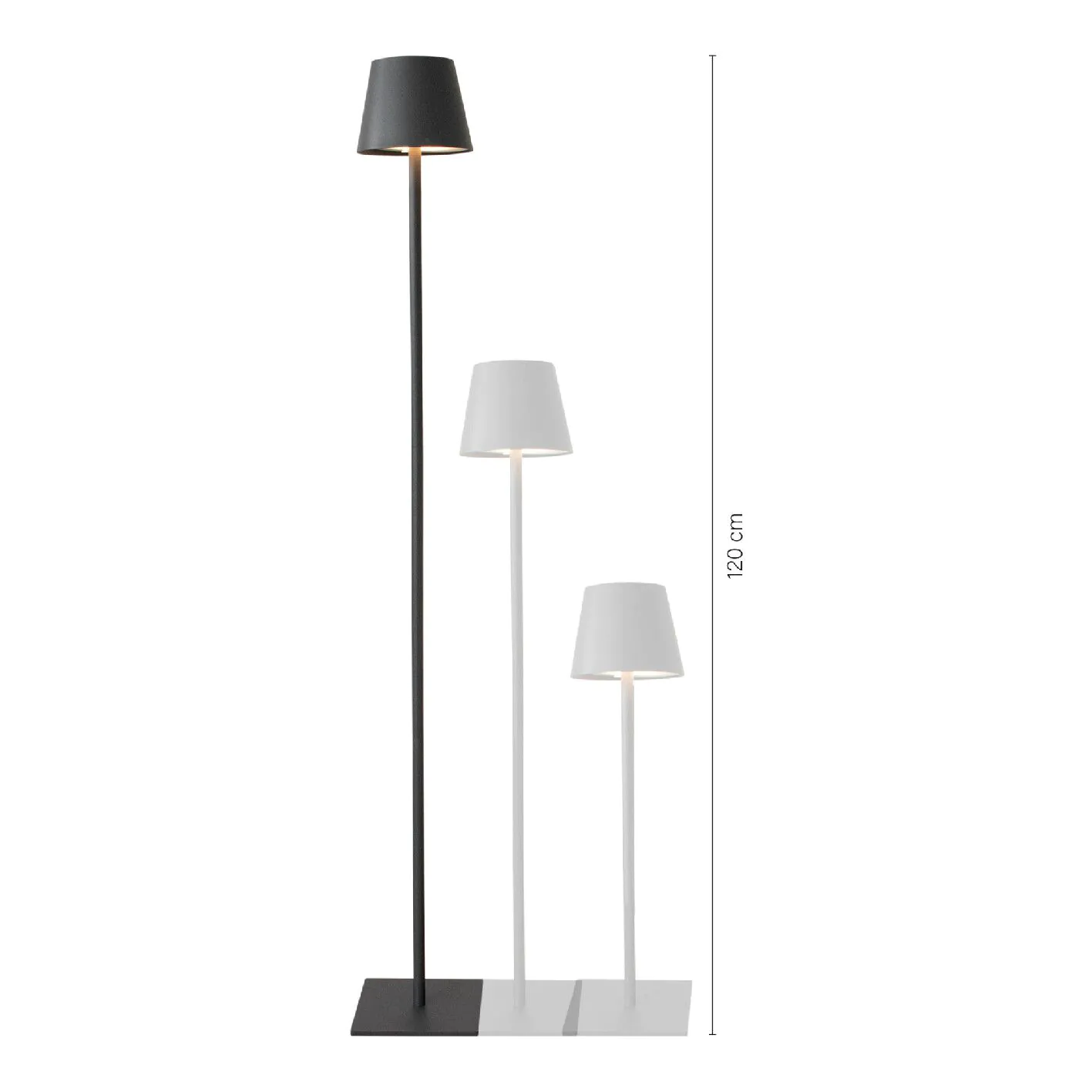 LED-Lampe Akku, dunkelgrau, 120 cm