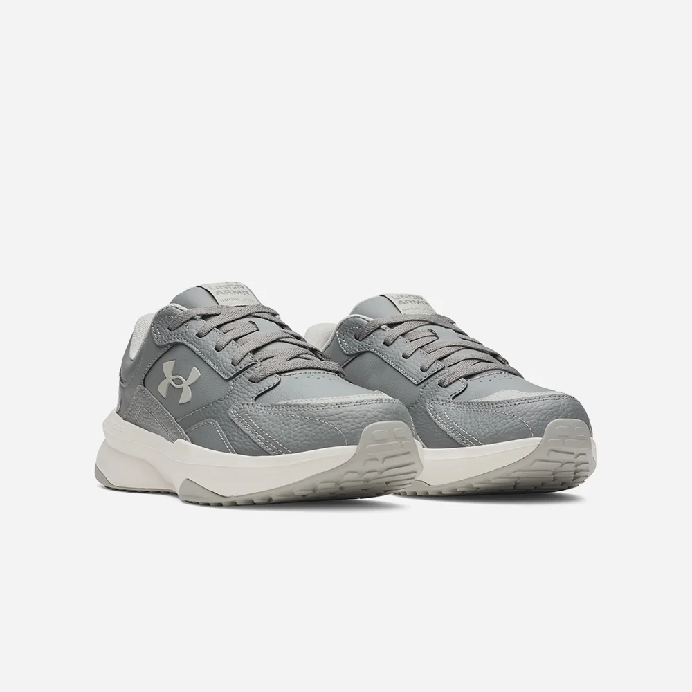 Under Armour Edge Leren Sneakers Donkergrijs/Lichtgrijs