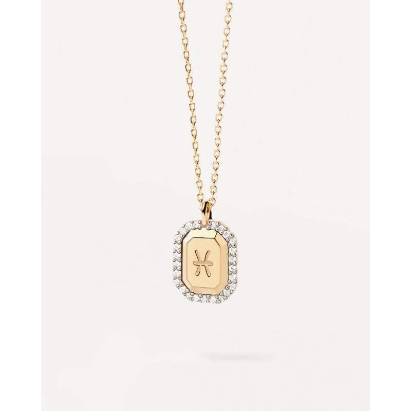 PDPAOLA Collier zodiaque en argent plaqué or - Poisson - CO01-567-U