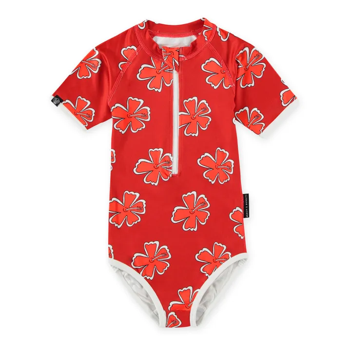 Beach & Bandits Maillot 1 Pièce Anti-UV Flower Power | Rouge