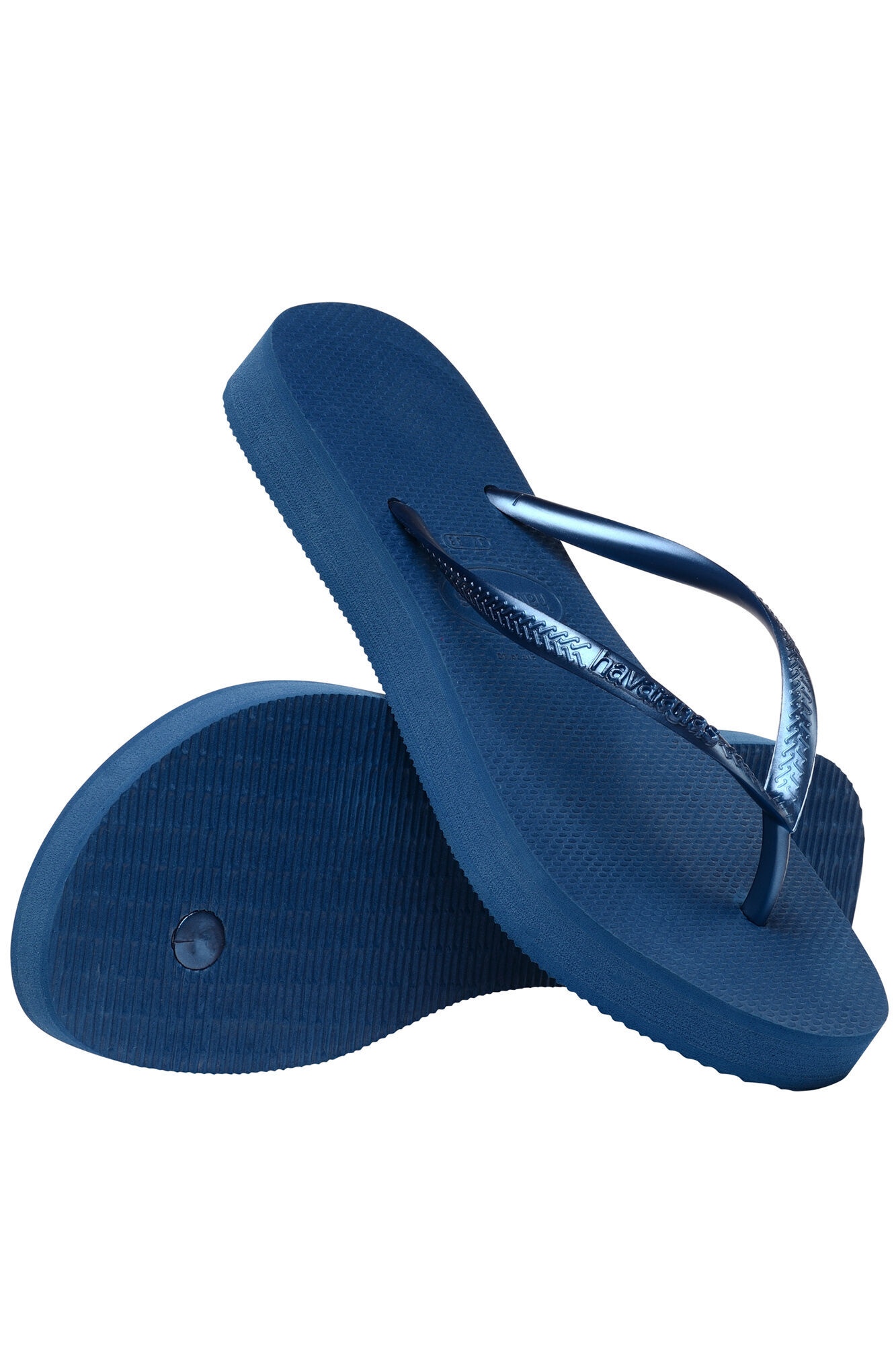 Chinelo Hav. Plataforma fina - azul
