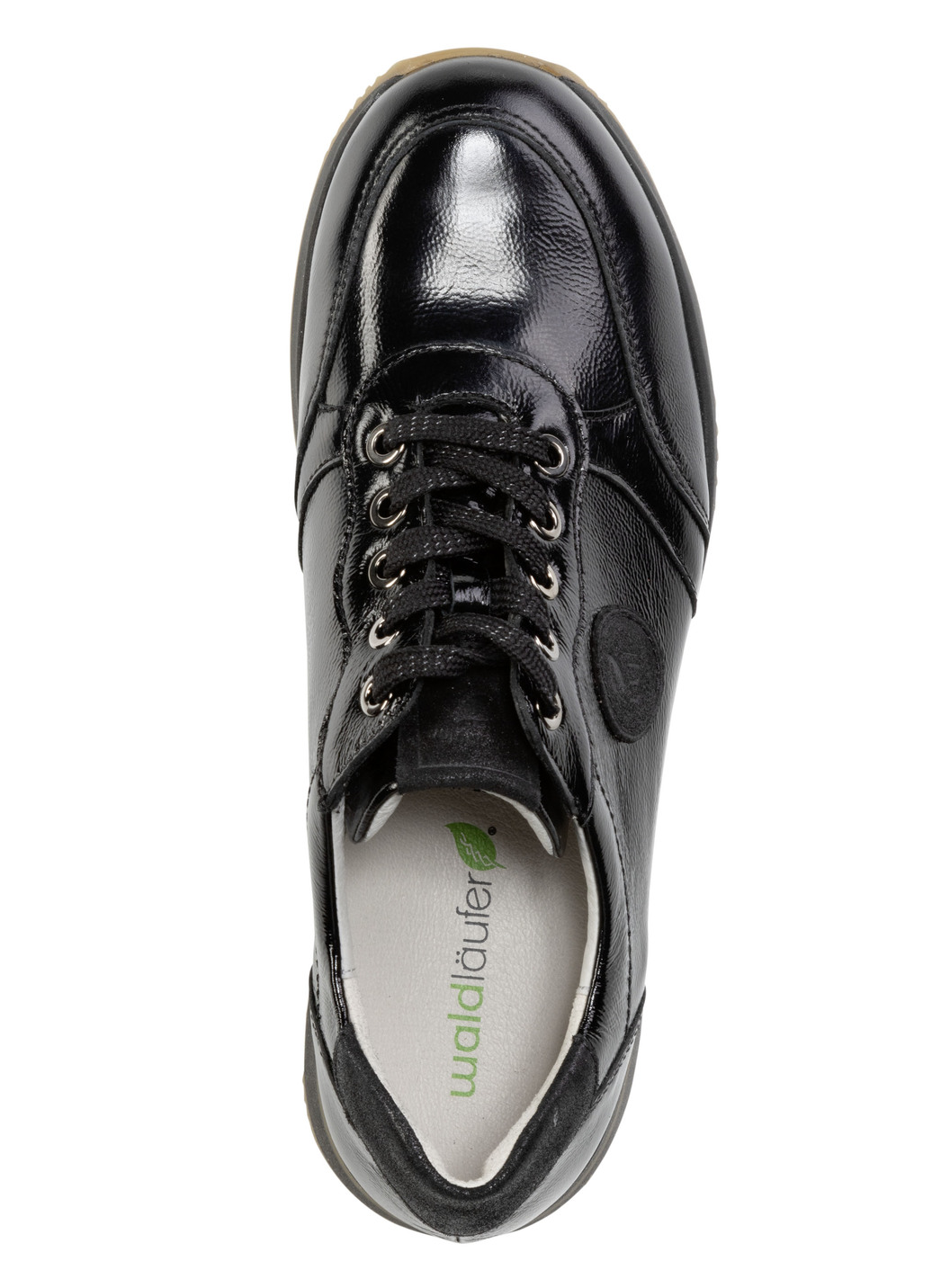 Schnür-Sneaker aus genarbtem Nappaleder