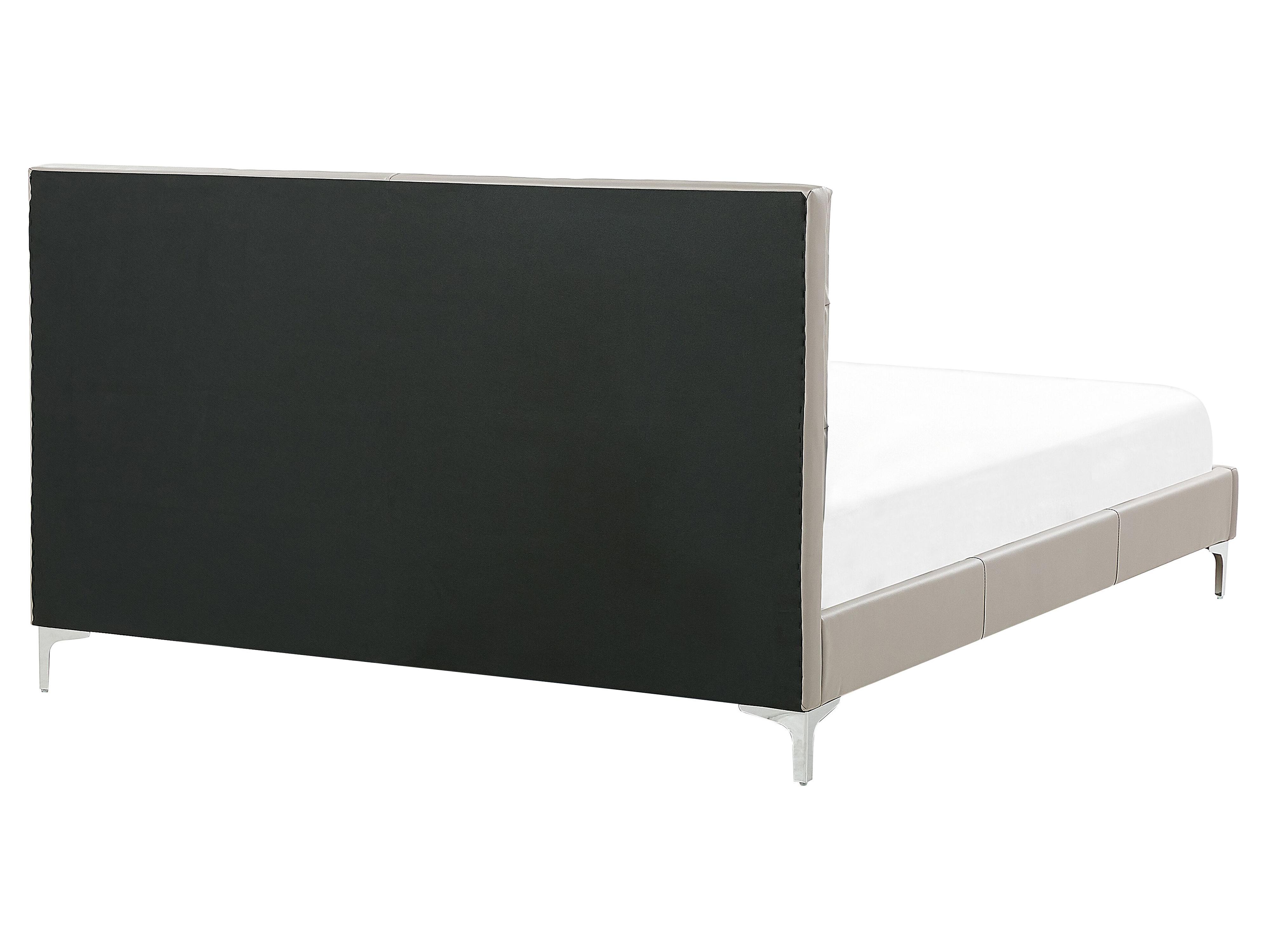 Bed Kunstleer AMBERT 160 x 200 cm Taupe