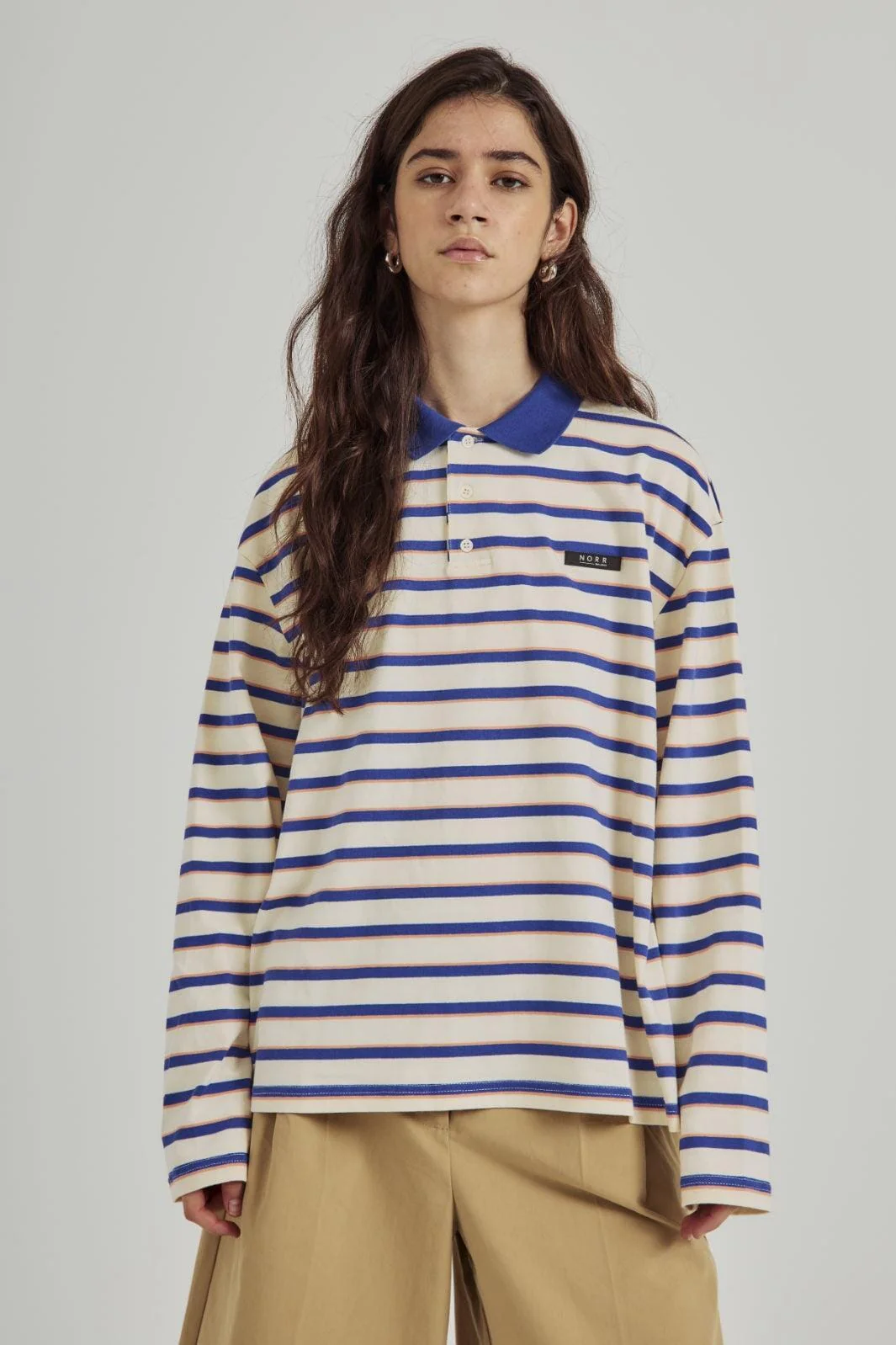 Norr Dagma Ls Polo ivory coral