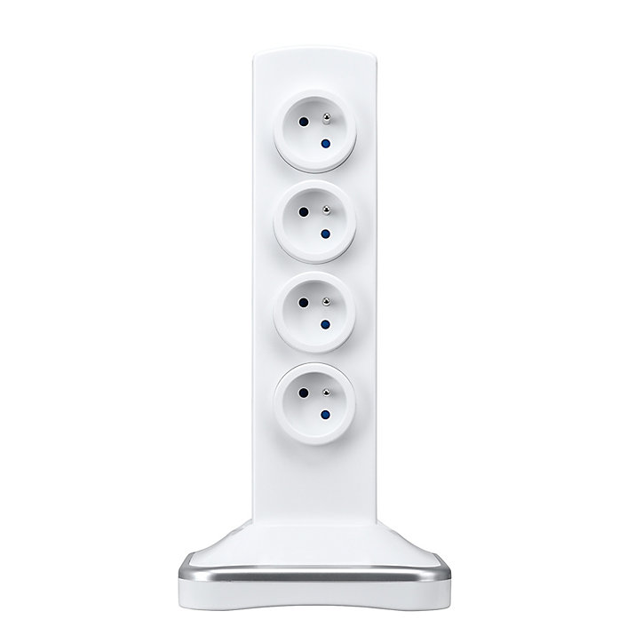 Multiprise 8 prises parafoudre sur socle USB 2m noir