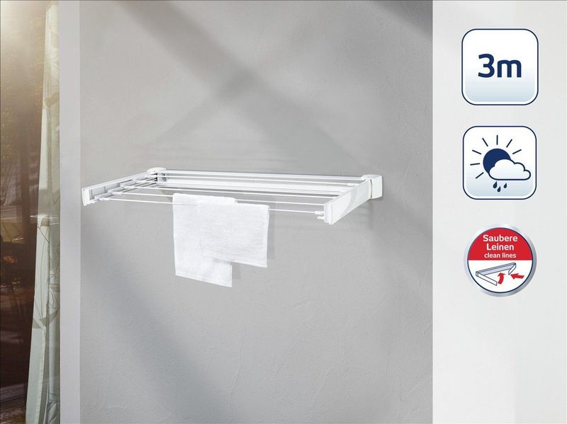 Leifheit - Telegant 30 Protect - Wanddroogrek - Wit - Metaal