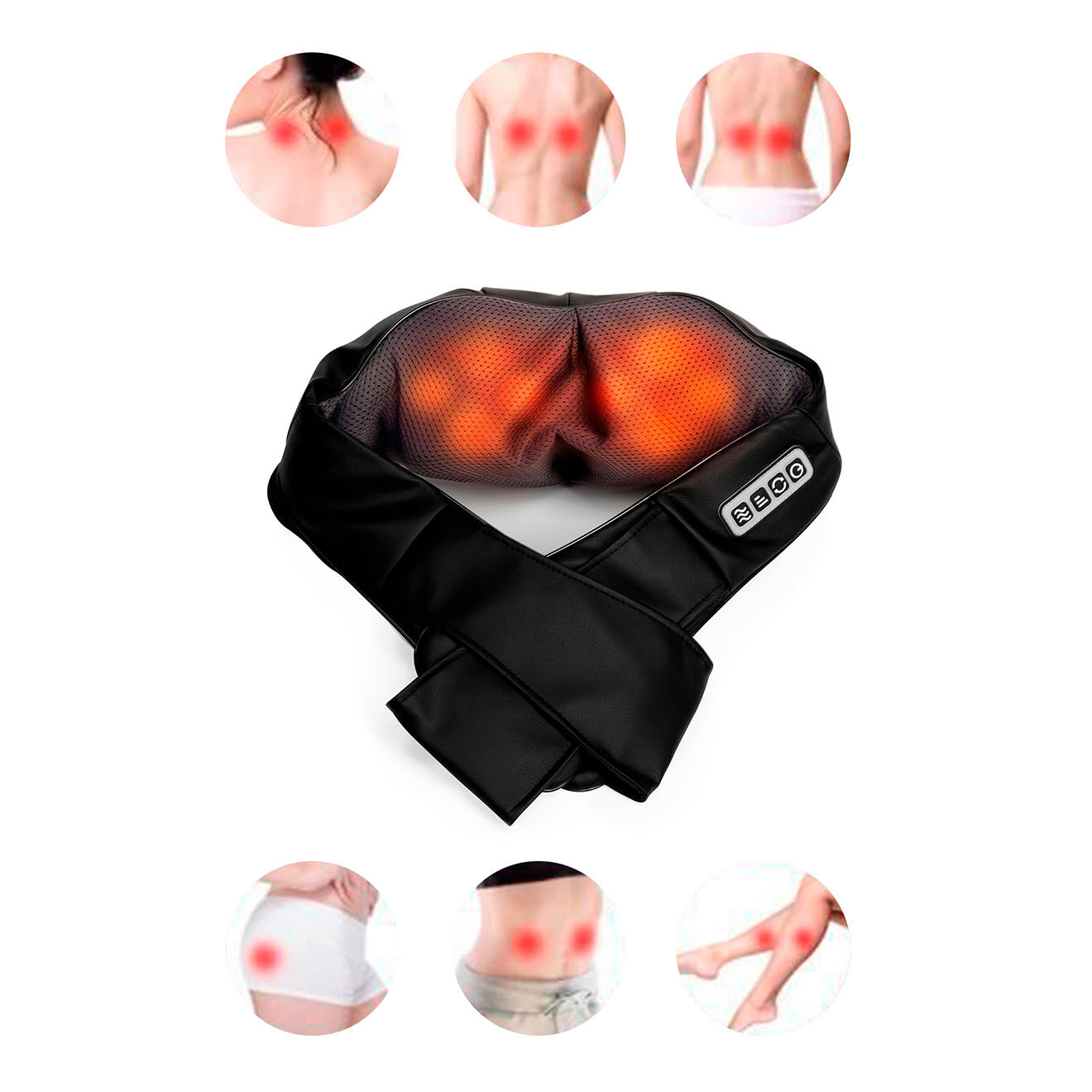 Yoghi Coussin de Massage Shiatsu noir  - 54.5x33.5x39 cm