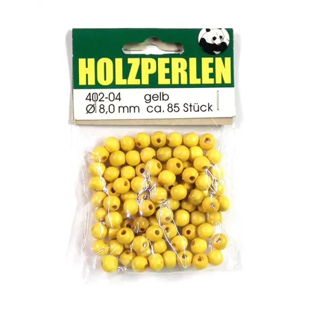 MeycoHolzperlen, 8mm, gelb, ca. 85 Stück