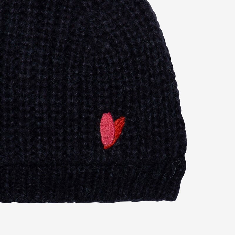 Bonnet bébé fille marine pompon rouge Catimini Bleu