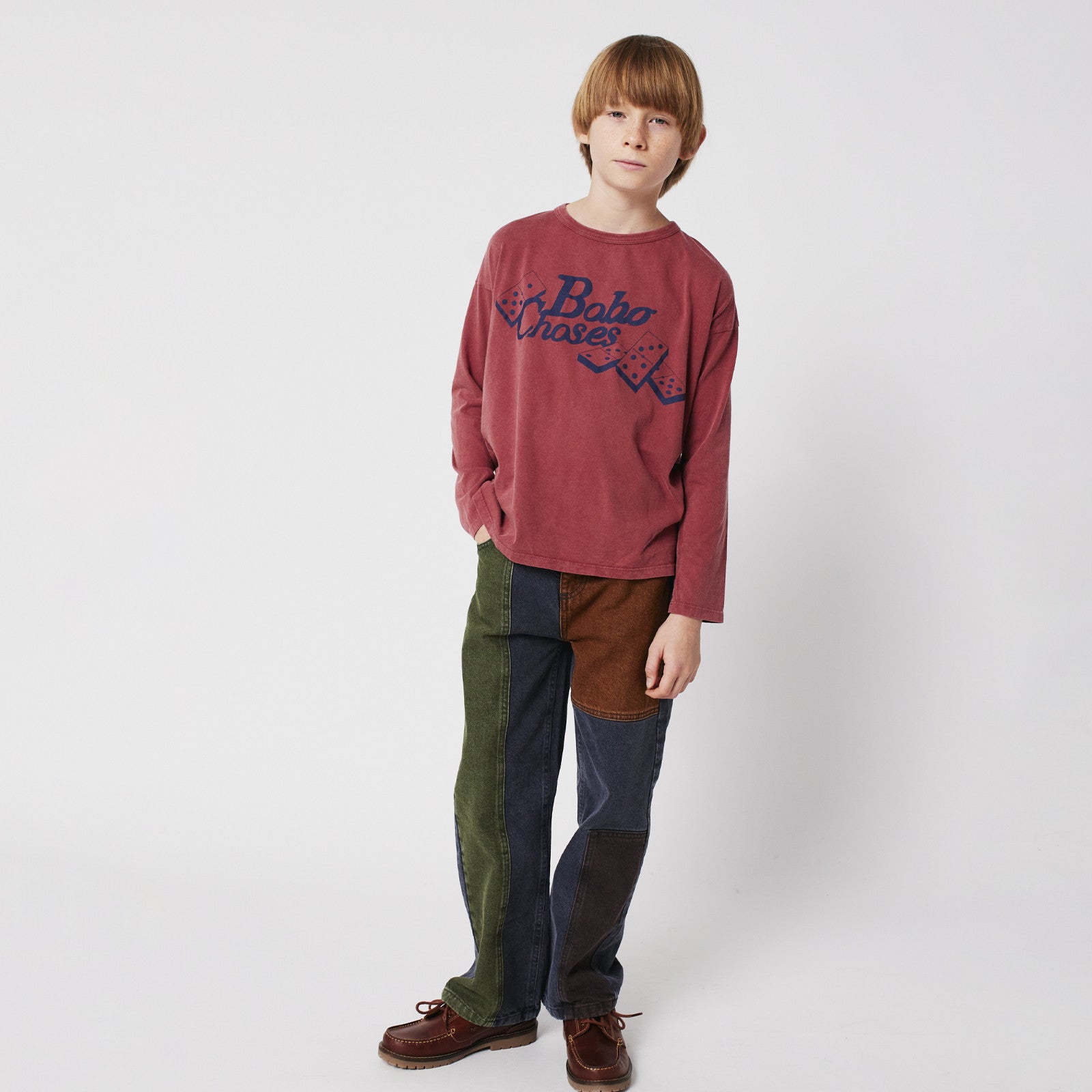 Langarmshirt Dominos Brown