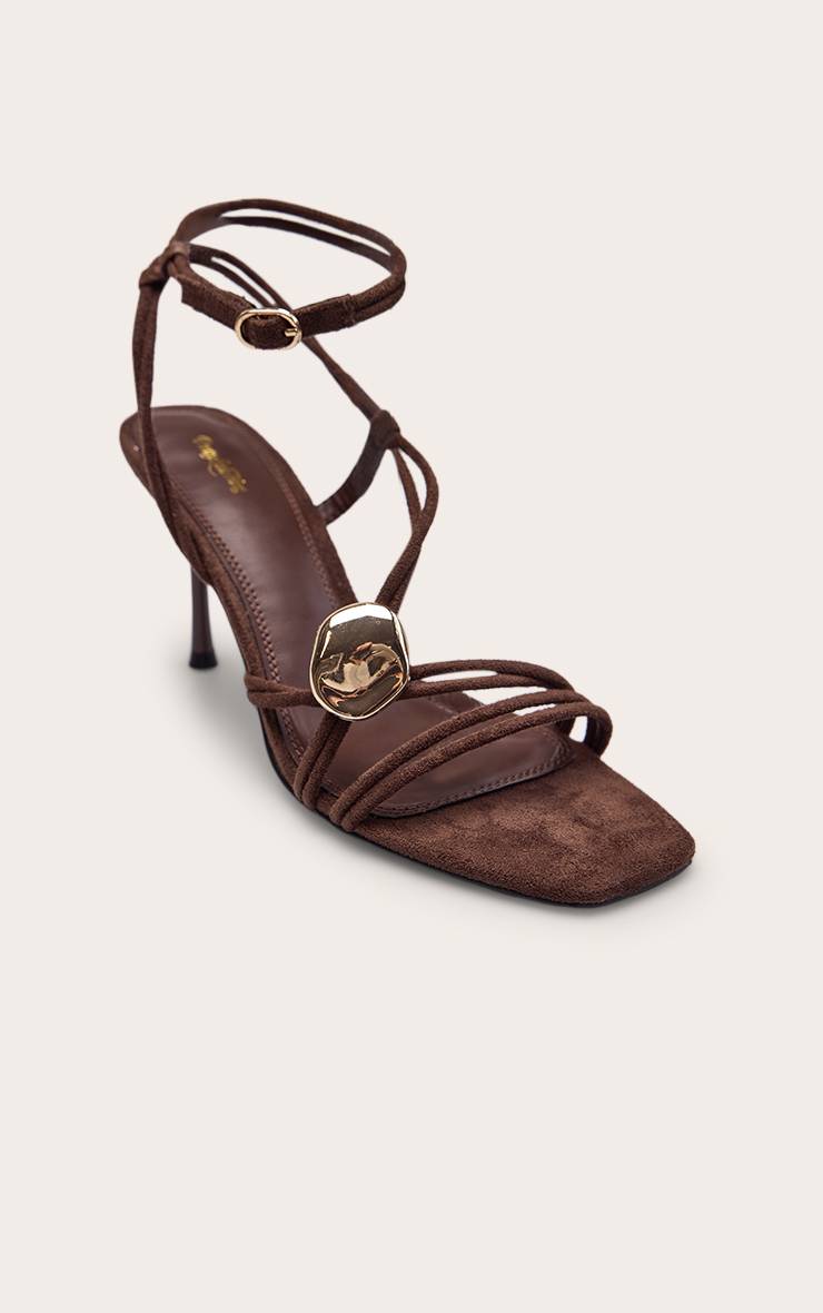 Chocolat Sandales À Talons À Brides En Synthétique