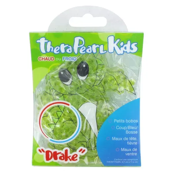 Bolsa térmica infantil TheraPearl com estampa de dragão, quente/fria.