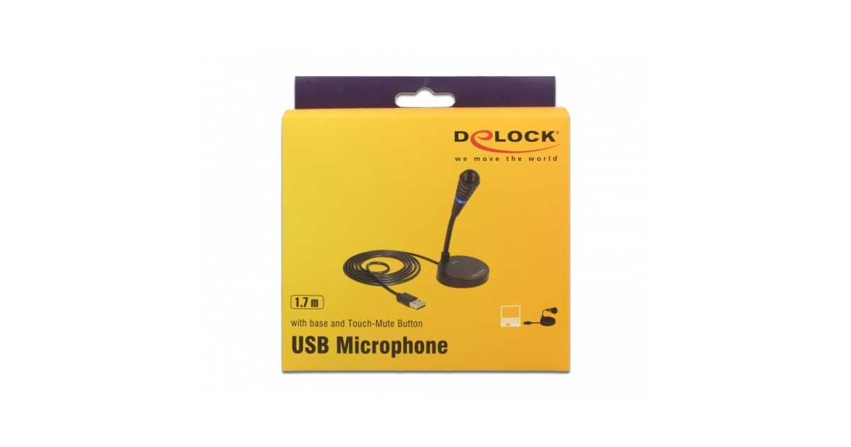 DeLOCKUSB Microfoon  (Zwart, Plug & Play)