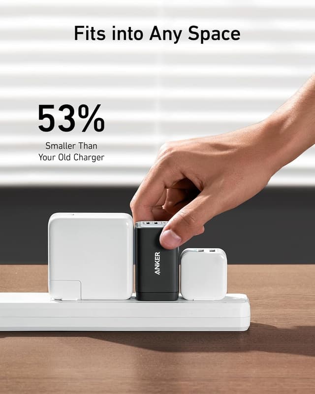 Anker 735 Oplader GaNPrime 65W 1x USB-A 2x USB-C strømadapter