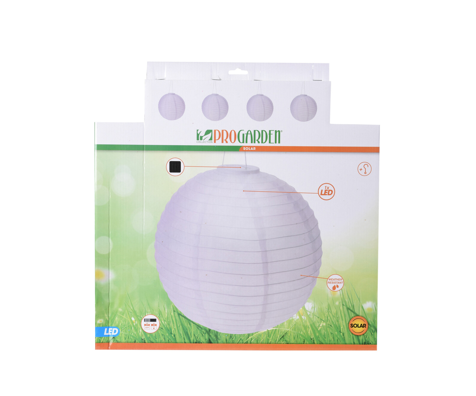 LED Solar Lampion 40 cm weiss