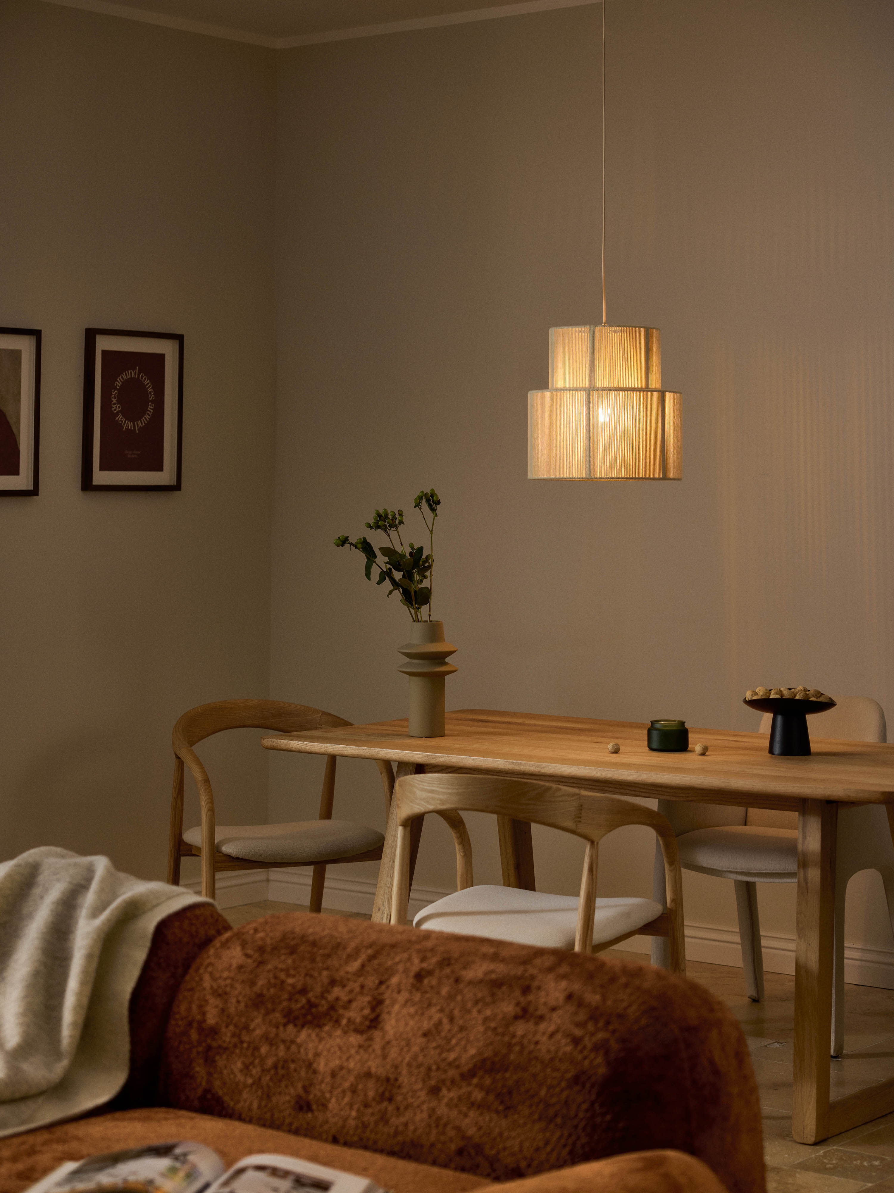 Hanglamp Lace van linnen draad