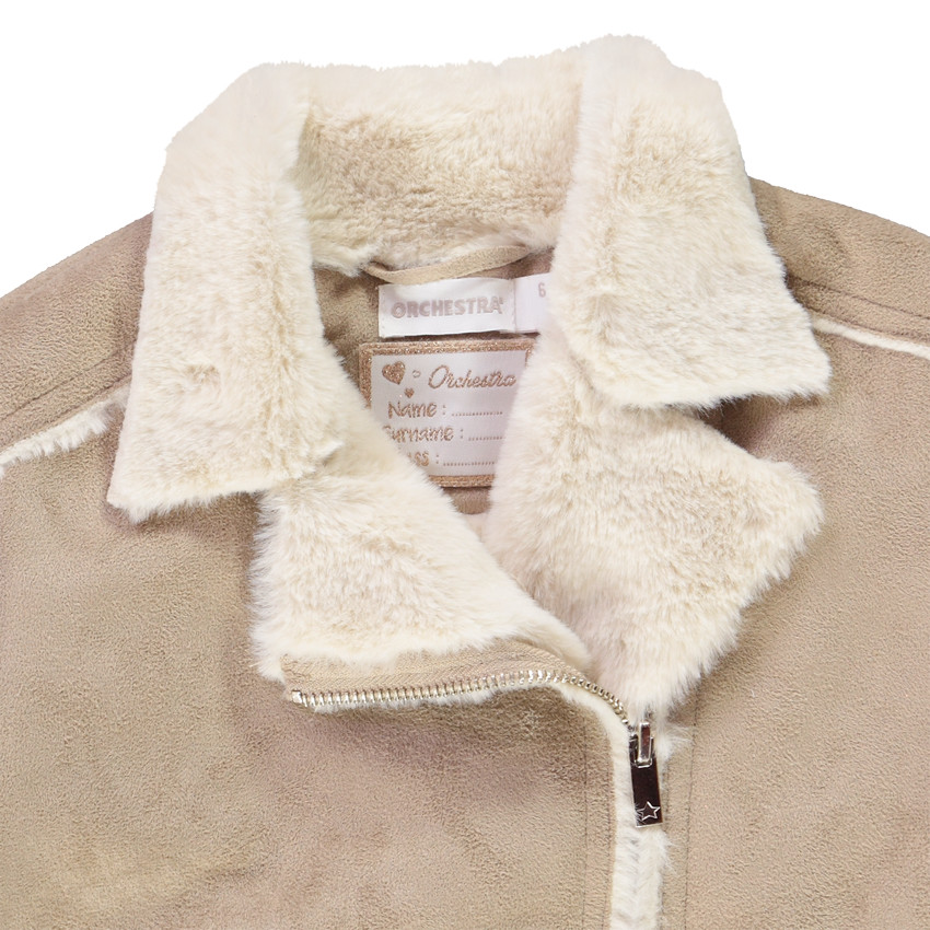 Perfecto en suédine et fourrure en sherpa pour fille