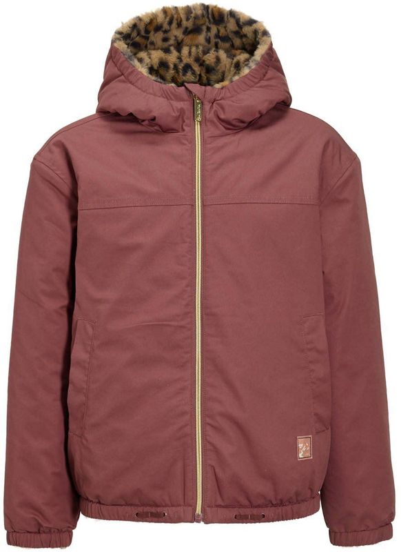Me & My Monkey - Reversible Puffer Jas - Roze/Panterprint - Voor Meisjes