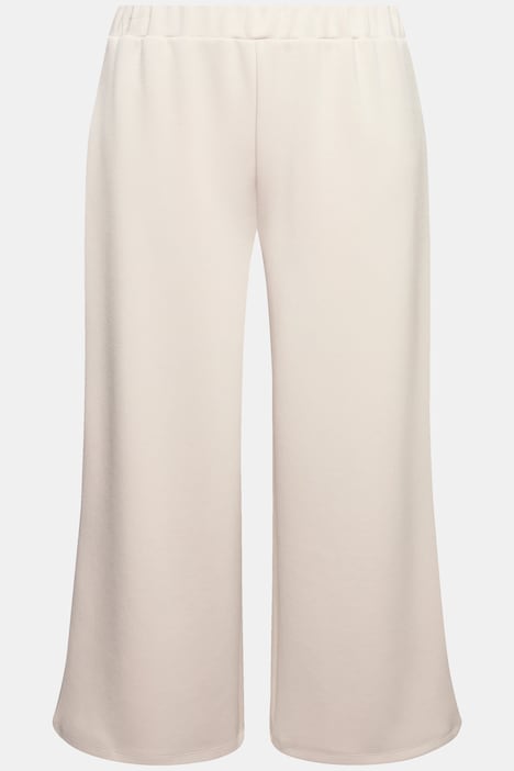 Jersey-Culotte, wadenlang, weites Bein, Elastikbund