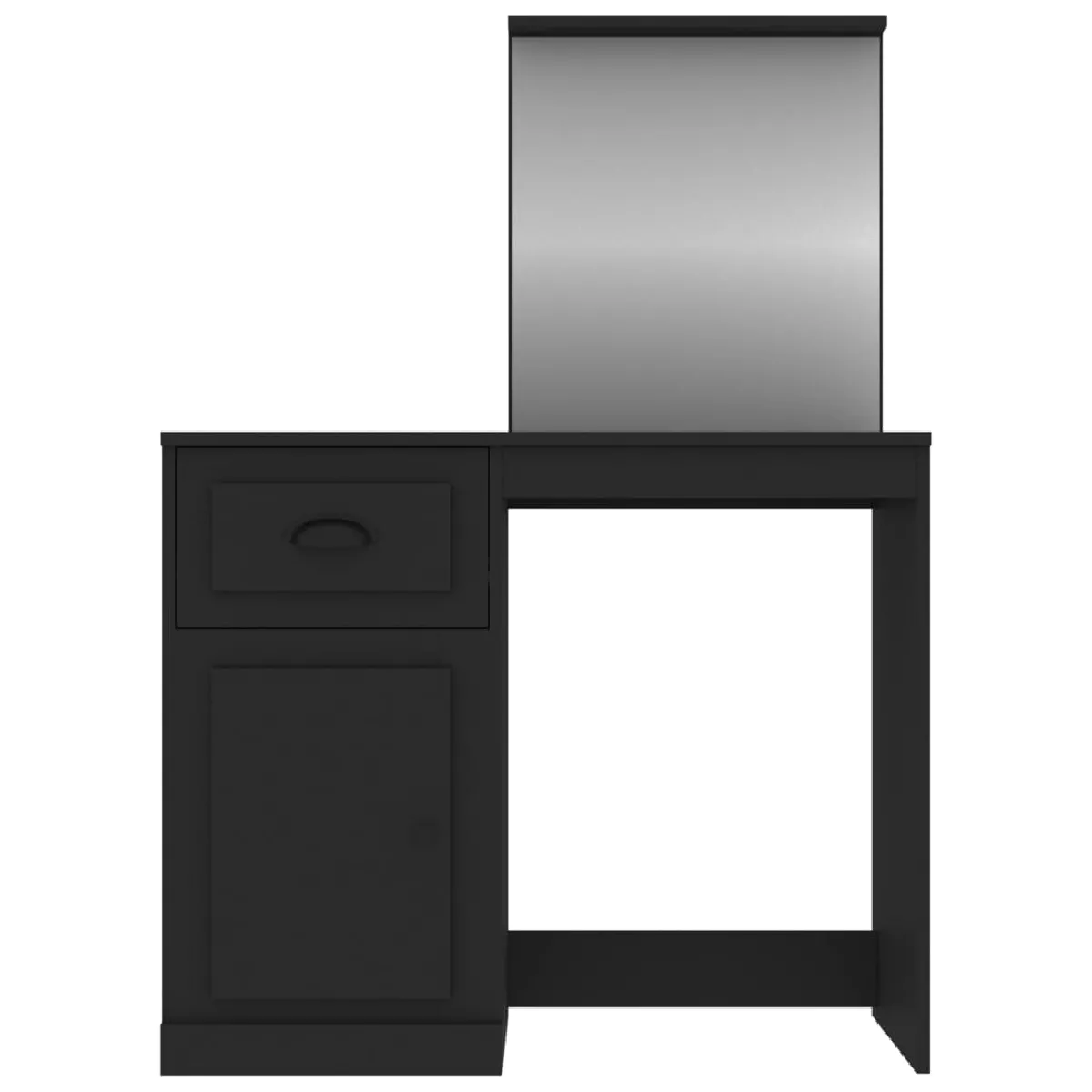 Helloshop26 Coiffeuse avec miroir - Noir