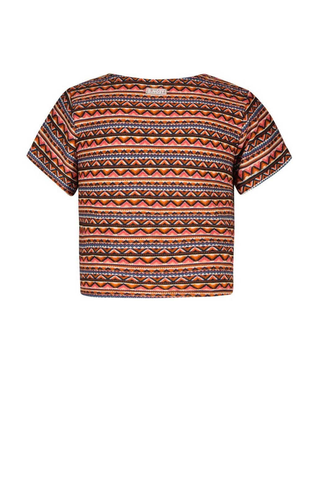 B.Nosy T-shirt Bibi met all over print brique/blauw